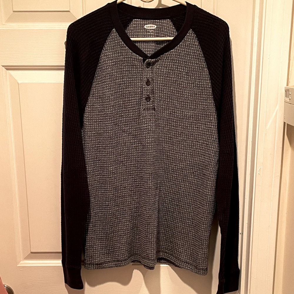 Men’s Old Navy Soft Washed Long Sleeve Shirt Blue Grey Size XL Sweater
